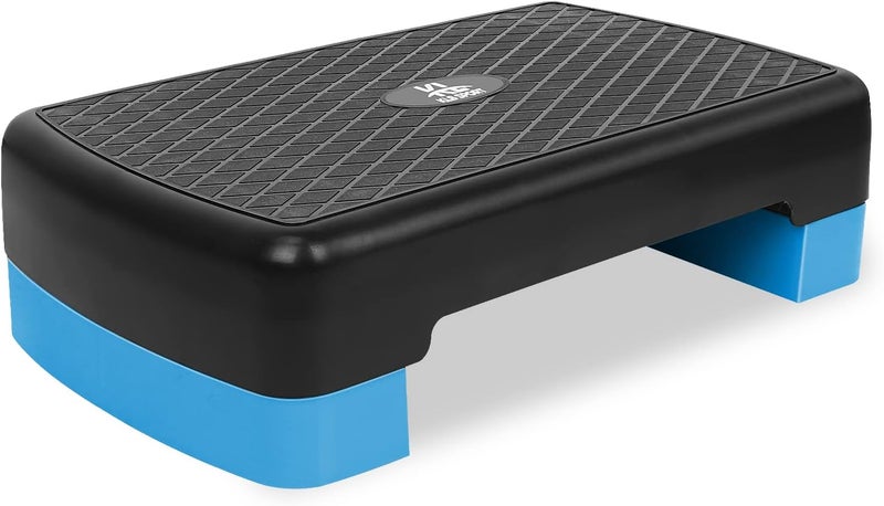 HooKung Height-Adjustable 4"-6" Step Aerobics Platform Fitness Equipment Stepper Trainer Exercise Step Platform with 2 Riser - Image 1